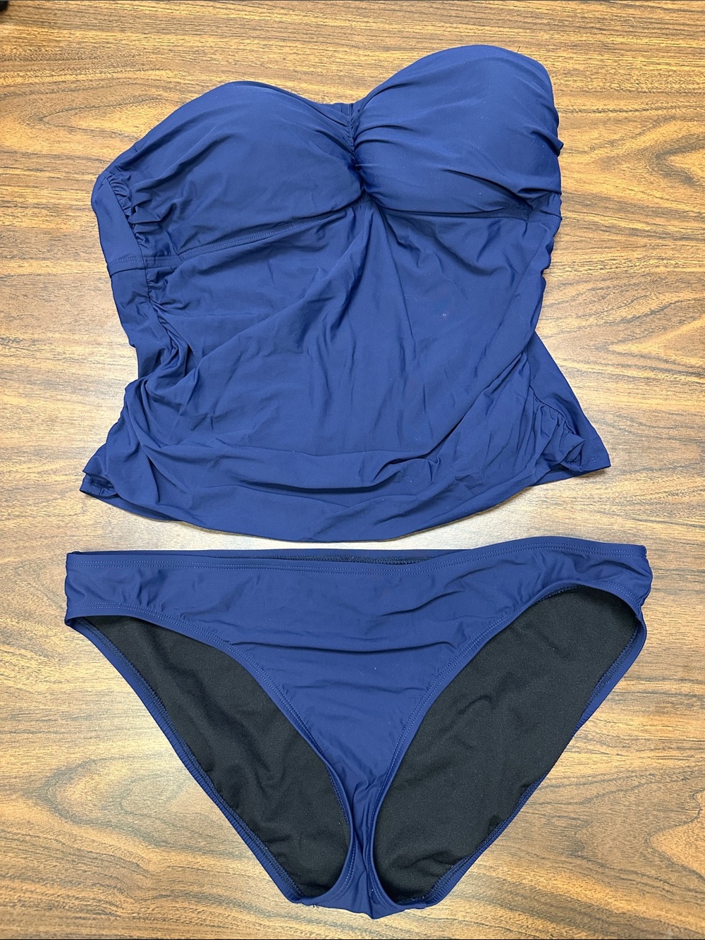 2bamboo Navy Blue Strapless Tankini Set